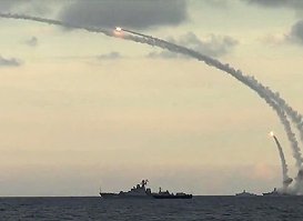 Ракетный удар "Калибрами" российскими ВМФ. 