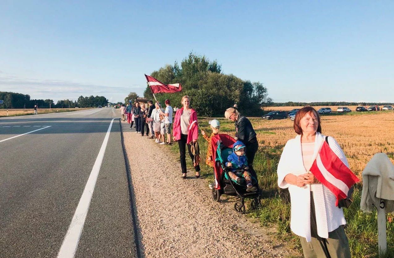 Акция "Балтийский путь 2021" в Латвии, 23 августа 2021