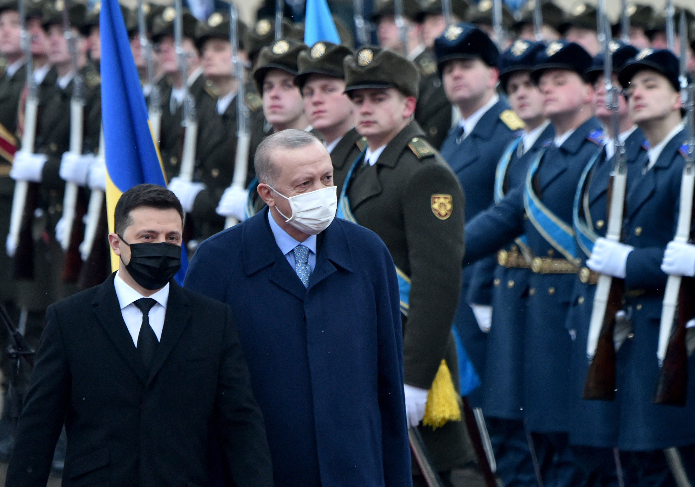 Президент Украины Владимир Зеленский и президент Турции Реджеп Тайип Эрдоган, Киев, 3 февраля 2022