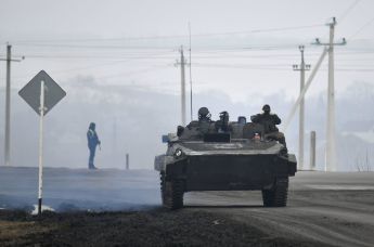 Боевая машина пехоты БМП-2 возле границы с Украиной в Белгородской области