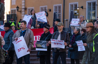 Митинг в защиту образования на русском языке в Риге, 20 апреля 2022
