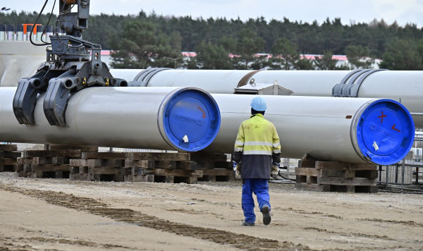 Строительство газопровода "Северный поток ‑ 2" в Лубмине, Германия 