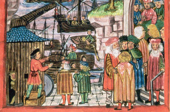 "Гавань" Миниатюра шмуцтитула Гамбургского права 1475 года