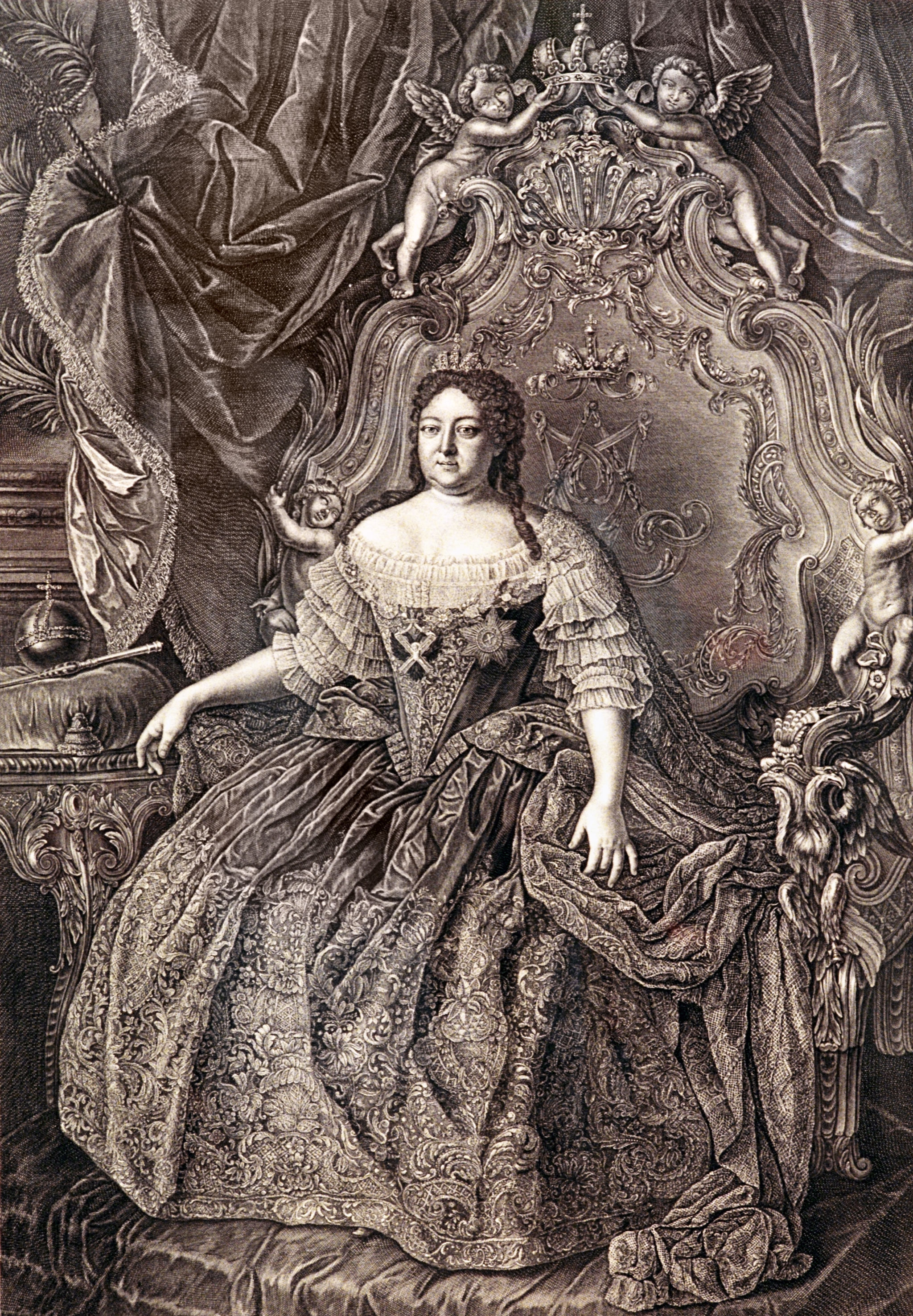 Гравюра "Портрет императрицы Анны Иоанновны", 1740 год