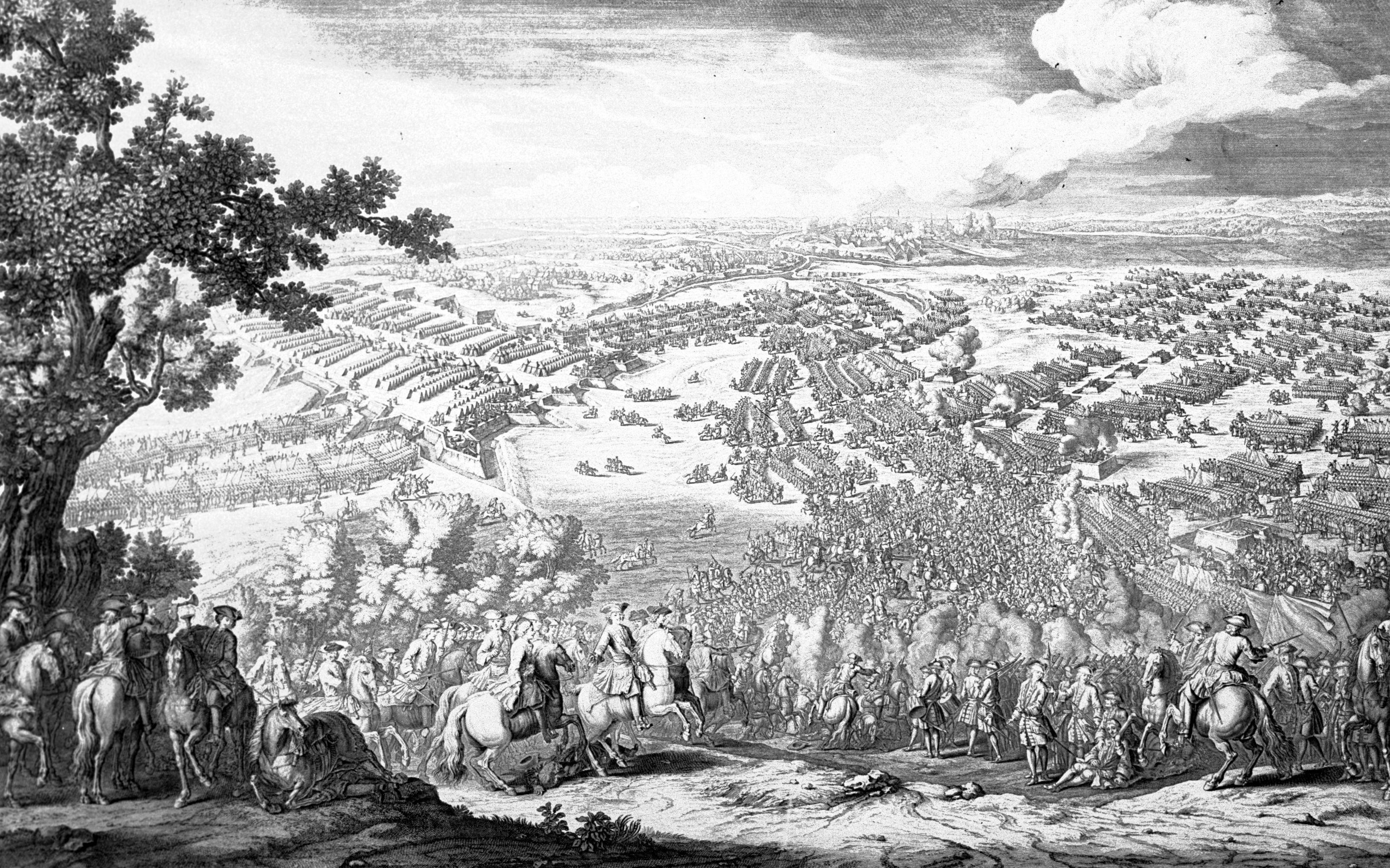 "Полтавская битва 27 июня 1709 года". Гравюра Симоно с картины маслом Мартена Младшего