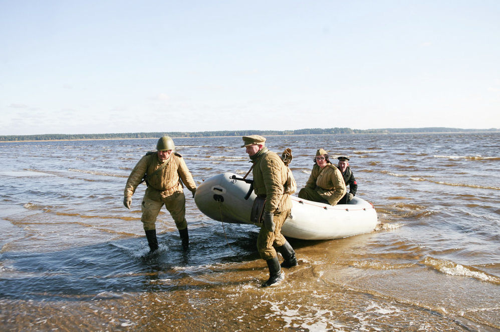 Форсирование Киш-озера по случаю годовщины освобождения Риги. Реконструкция событий октября 1944 года.