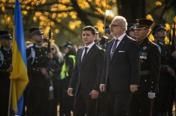 Владимир Зеленский и Эгилс Левитс в Риге, 16 октября 2019