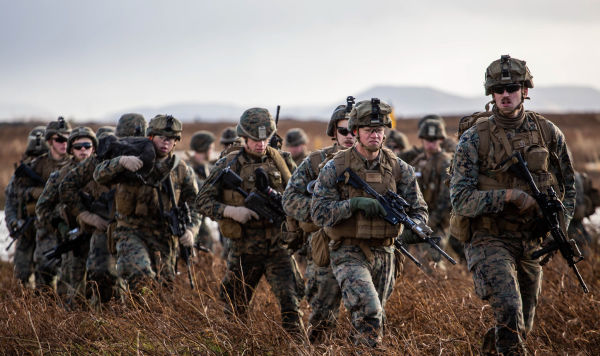 Американские военные НАТО на учениях "Единый трезубец", 17 октября 2018 года