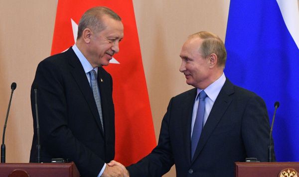 22 октября 2019. Президент РФ Владимир Путин и президент Турции Реджеп Тайип Эрдоган