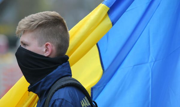 Акция националистов против Петра Порошенко в Киеве