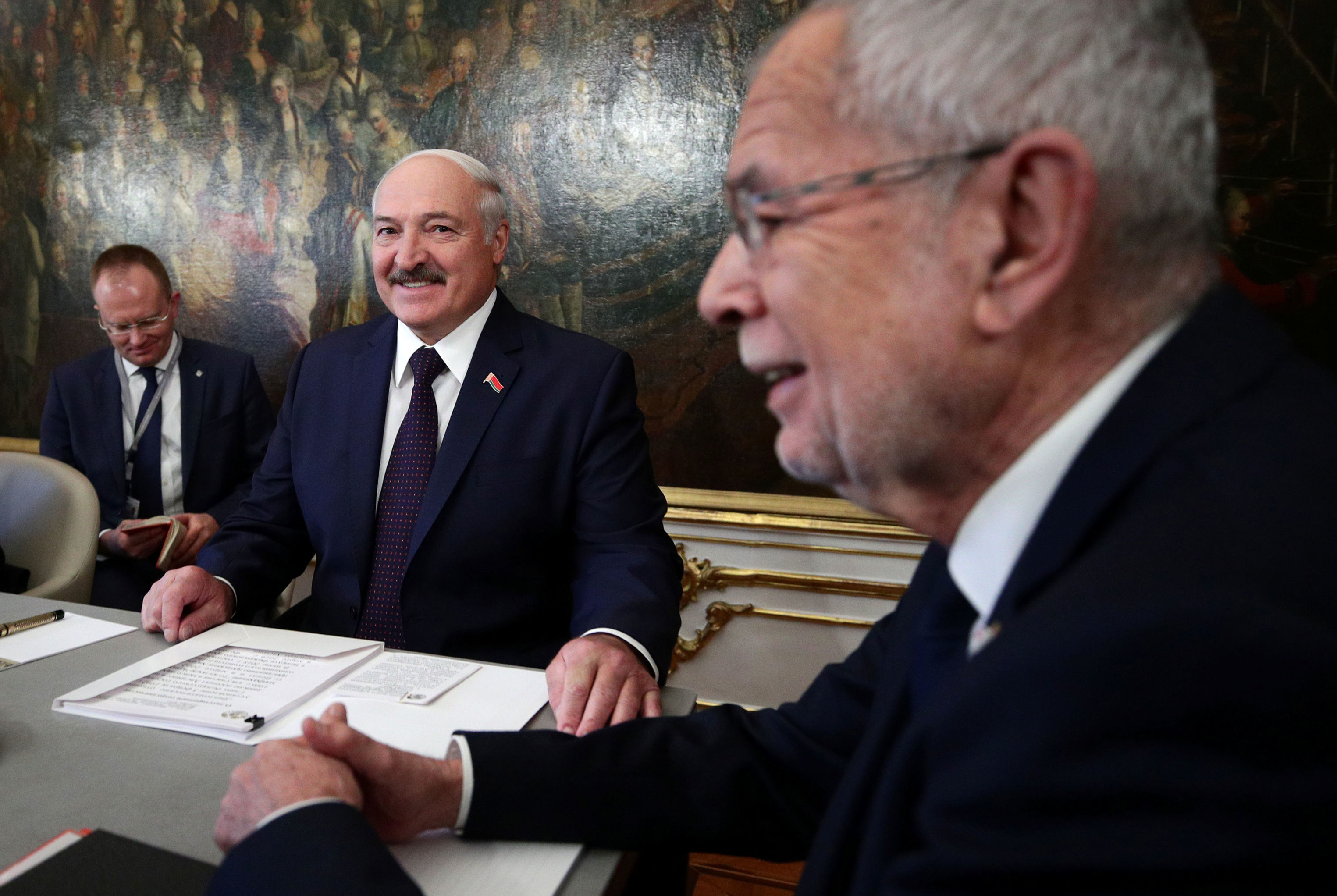Президент Беларуссии Александр Лукашенко и Федеральный президент Австрии Александр Ван дер Беллен, 12 ноября 2019 года 