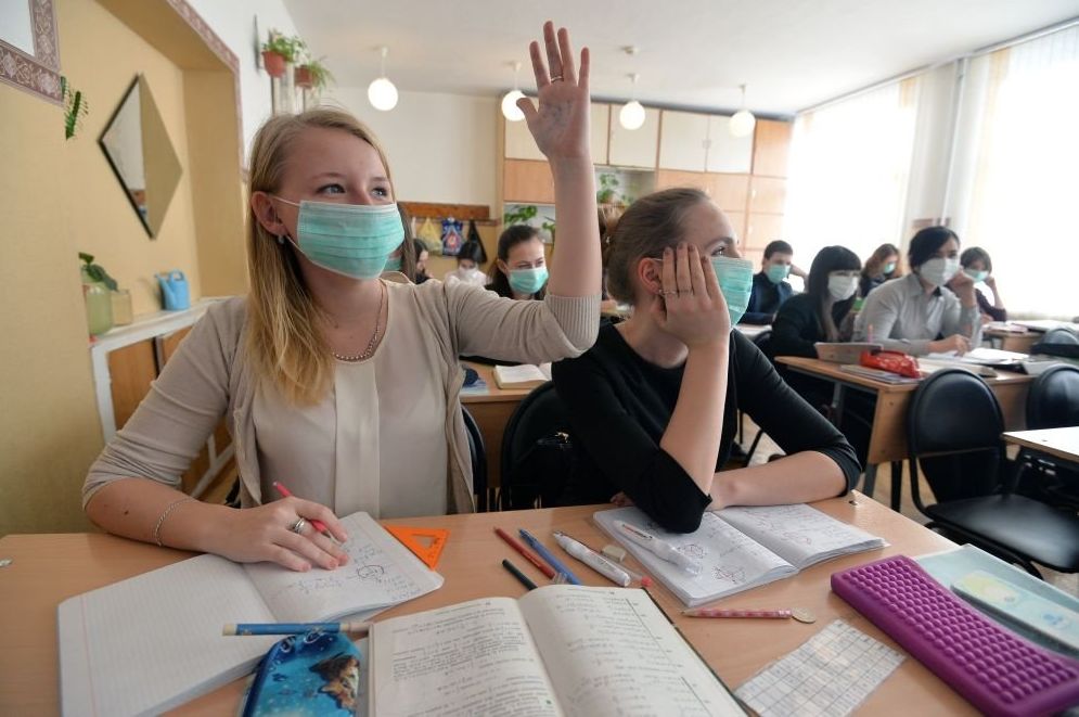 Школьники в период эпидемии гриппа.
