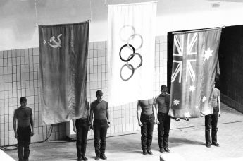 Арсен Мискаров, Дункан Гудхью и Питер Эванс на Олимпийских играх 1980 в Москве