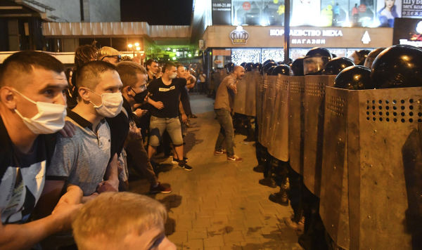 Акции протеста в Минске после оглашения результатов президентских выборов, 9 августа 2020