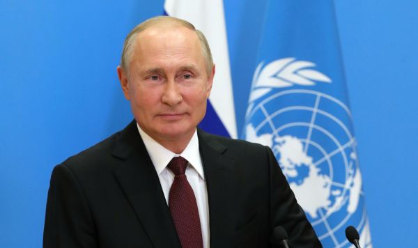 Выступление президента РФ В. Путина с видеообращением на 75-й сессии Генассамблеи ООН