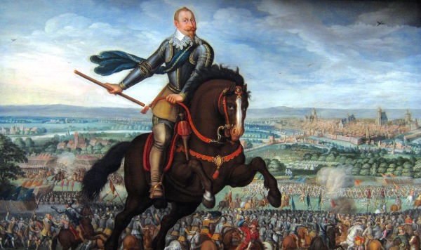 Картина "Шведский король Густав Адольф на поле сражения при Брейтенфельде"  художника Иоганна Якоба Вальтера