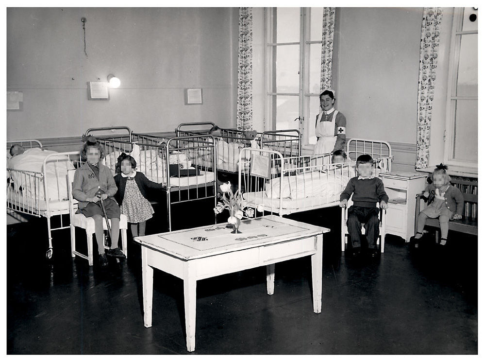 Дети больные полиомиелитом в больнице Норвегии, 1950 год