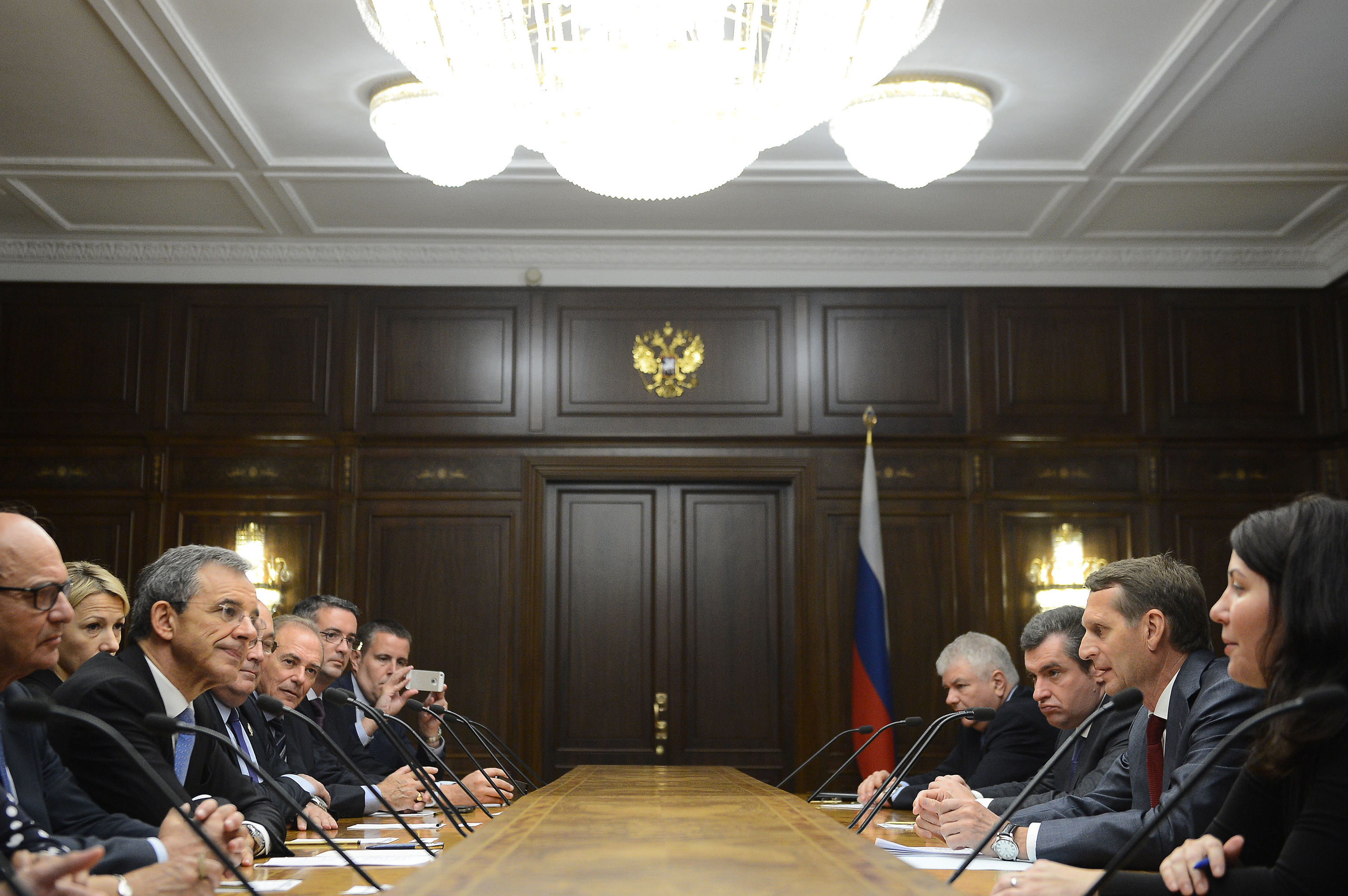 Встреча председателя Государственной Думы РФ С.Нарышкина с делегацией парламента Французской Республики