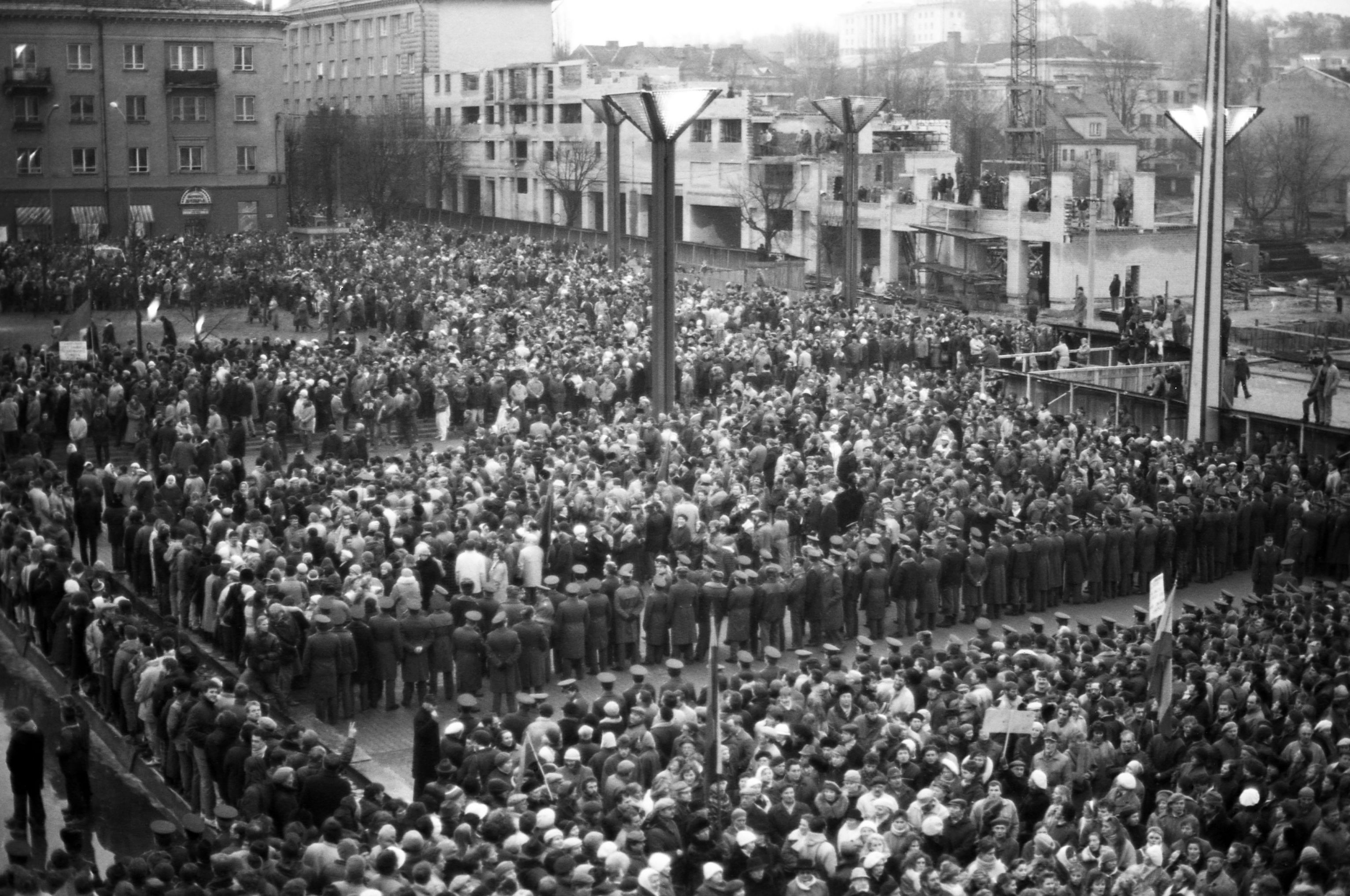 Митинг у Верховного Совета Литвы, январь 1991 года