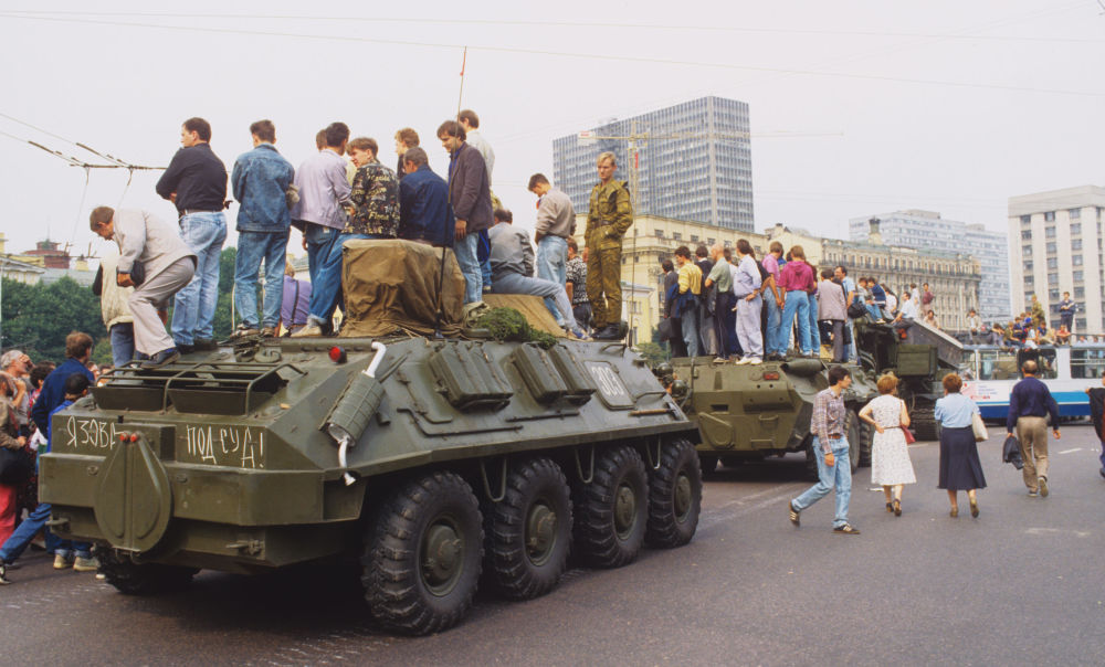 В дни "августовского путча" ГКЧП, Москва, 1991 год