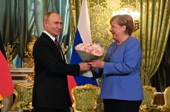Президент РФ Владимир Путин и федеральный канцлер Германии Ангела Меркель во время встречи, 20 августа 2021