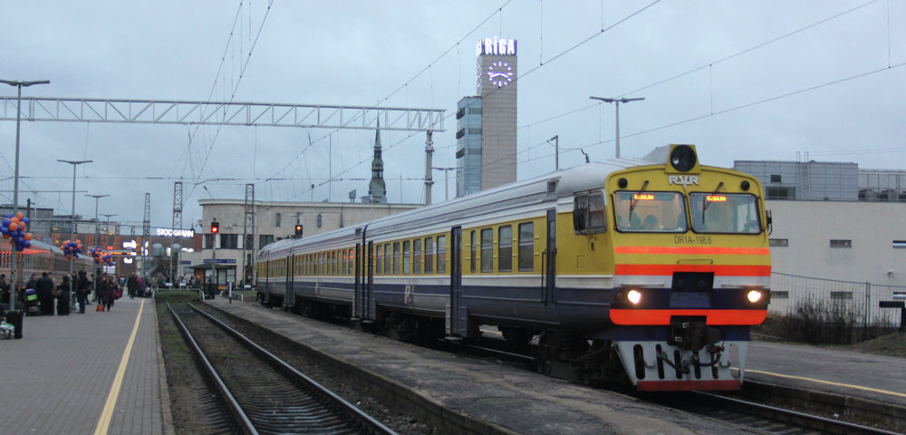 Презентация новых вагонов на Рижском железнодорожном вокзале.