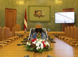 Первое торжественное заседание правительства Мариса Кучинскиса.