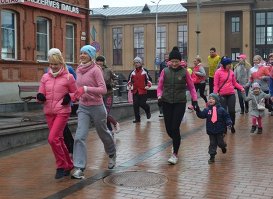 Забег в честь Международного женского дня в Даугавпилсе.