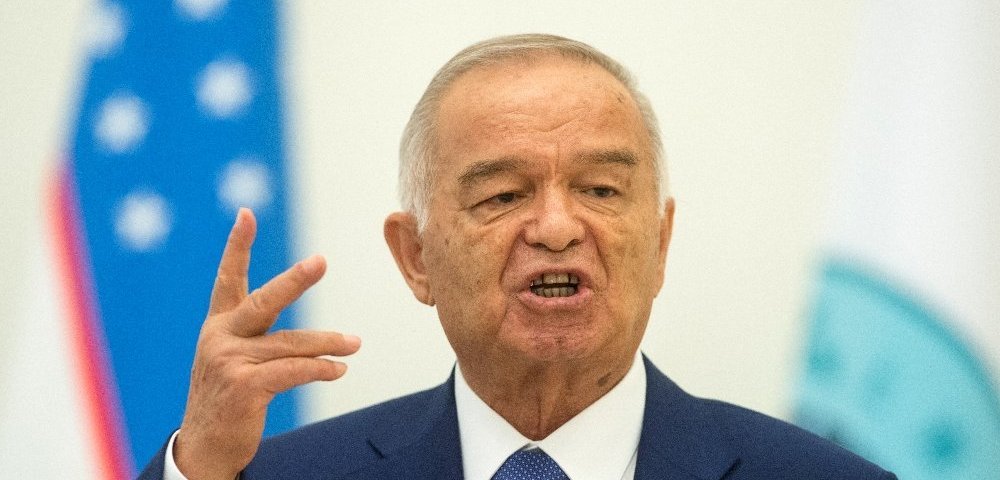 Президент Узбекистана Ислам Каримов после заседания в Ташкенте Совета глав государств-членов Шанхайской организации сотрудничества (24 июня 2016).