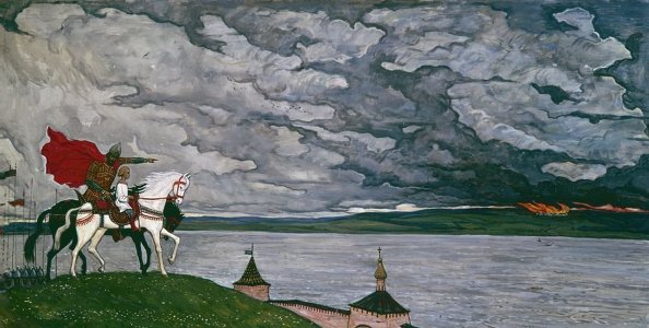 Репродукция картины "Два князя" художника Ильи Глазунова. 