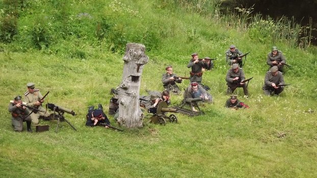 Реконструкцию военных событий в Тервете.