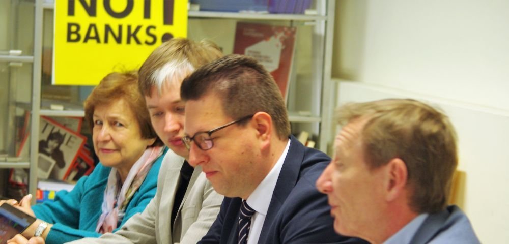 Лоран Винце на встрече с представителями Русского союза Латвии.