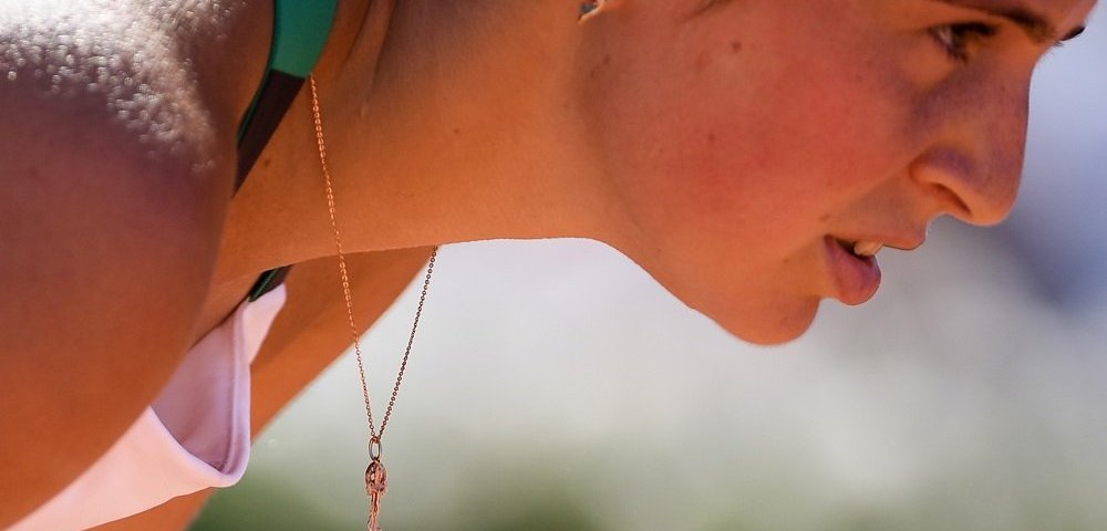 Елена Остапенко (Латвия) в финальном матче женского одиночного разряда Открытого Чемпионата Франции по теннису.