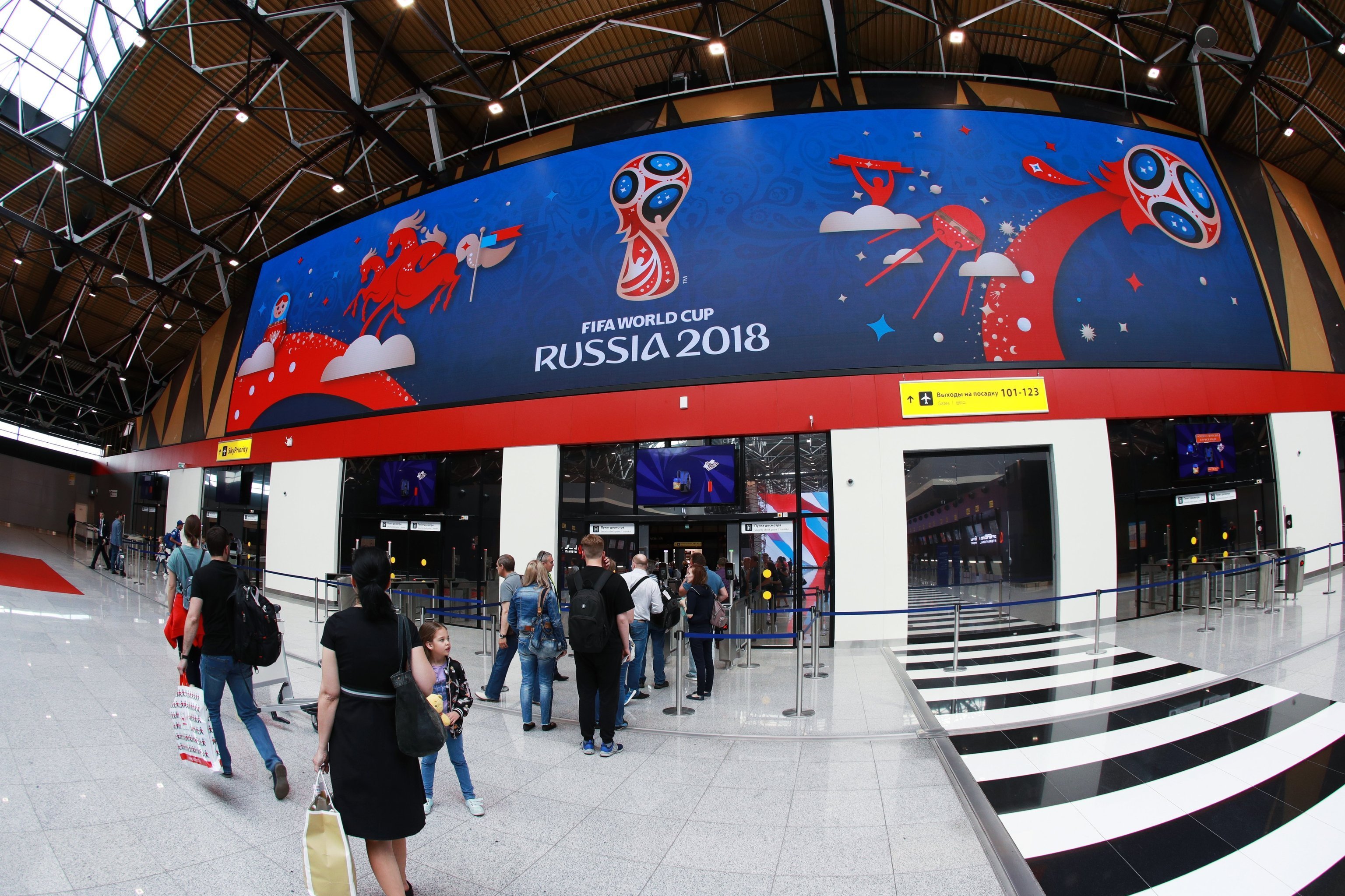 Новый терминал В в аэропорту "Шереметьево", построенный к чемпионату мира по футболу 2018