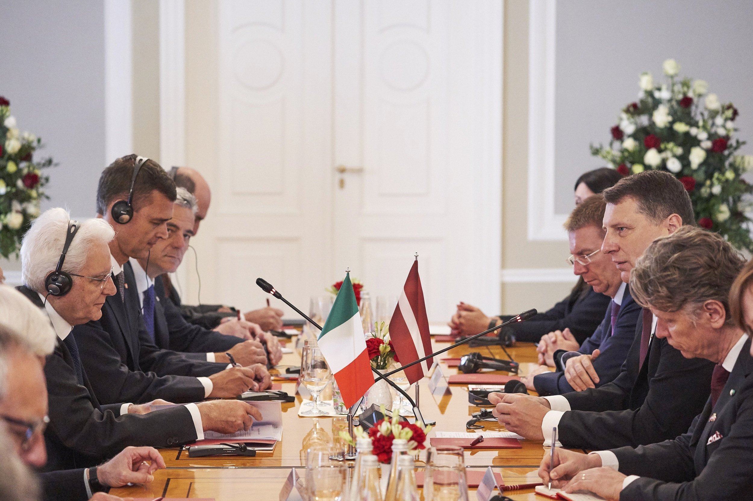 Встреча президентов Раймондс Вейониса (слева) и Серджо Маттареллы (справа), 3 июля 2018 года