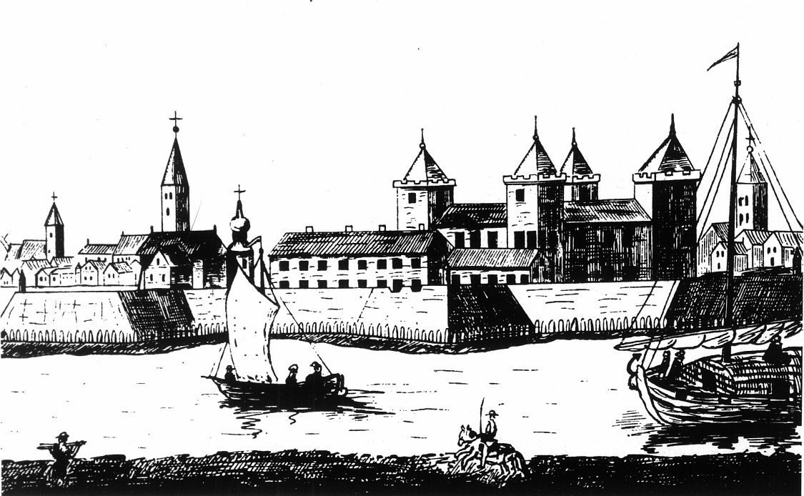 Вид старого Елгавского замка. Гравюра Карла фон Лорка