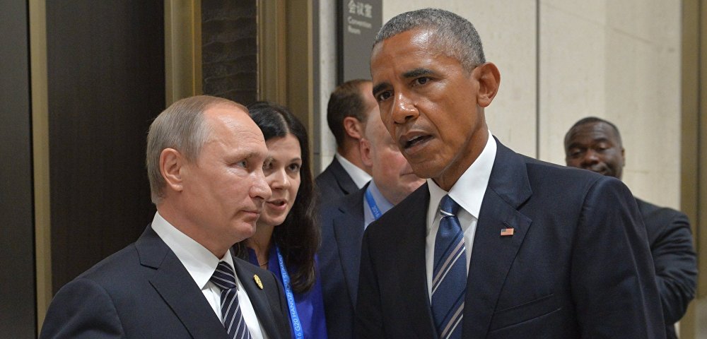 Президент РФ Владимир Путин (слева) и президент США Барак Обама во время встречи в Ханчжоу, 5 сентября 2016