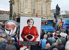 Акция партии "Альтернатива для Германии" против политики А.Меркель