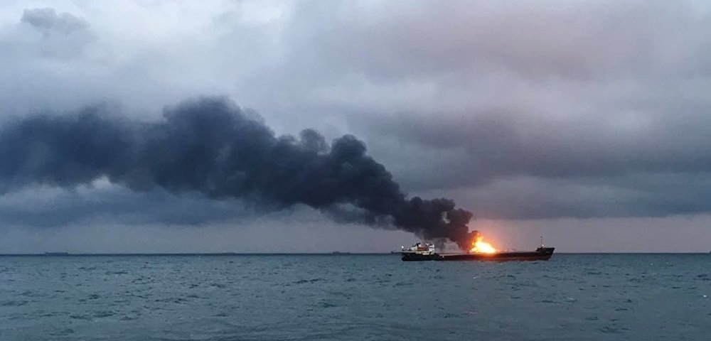 Пожар на двух суднах в Керченском проливе, 21 января 2019 