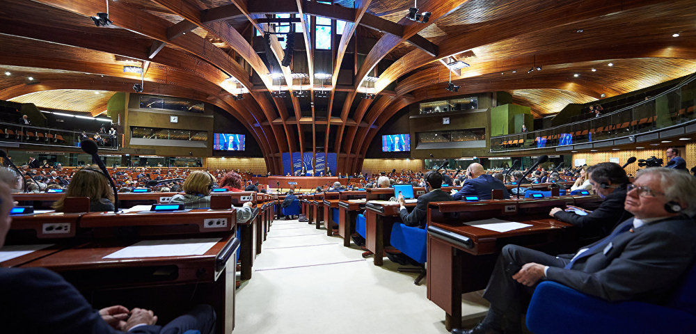 В зале Парламентской ассамблеи Совета Европы (ПАСЕ)