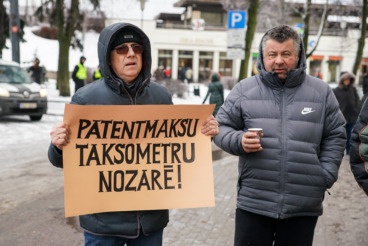 Пикет Латвийского профсоюза таксистов, 12 февраля 2019