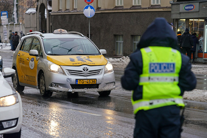 Пикет Латвийского профсоюза таксистов, 12 февраля 2019