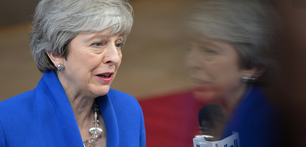 Премьер-министр Великобритании Тереза Мэй на экстренном саммите ЕС по Brexit в Брюсселе