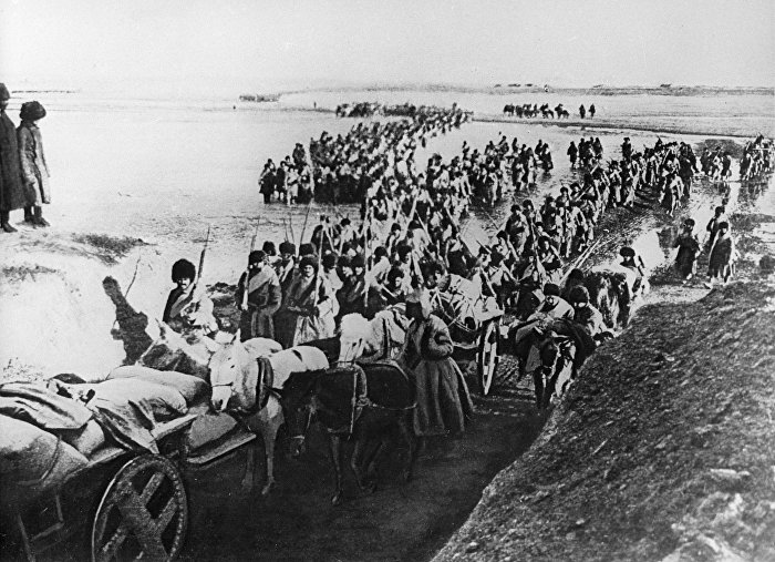 Переправа русской армии через реку Хуанхе в Китае, 1904 год
