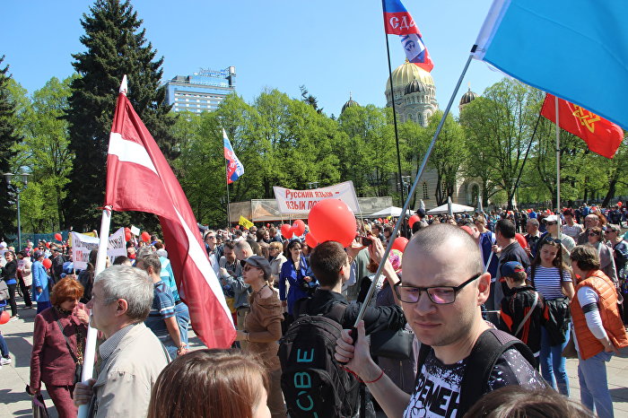 Первомайский митинг в поддержку русских школ. Рига, 1 мая 2019