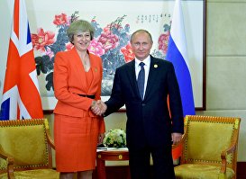 Президент РФ Владимир Путин и премьер-министр Великобритании Тереза Мэй, 4 сентября 2016