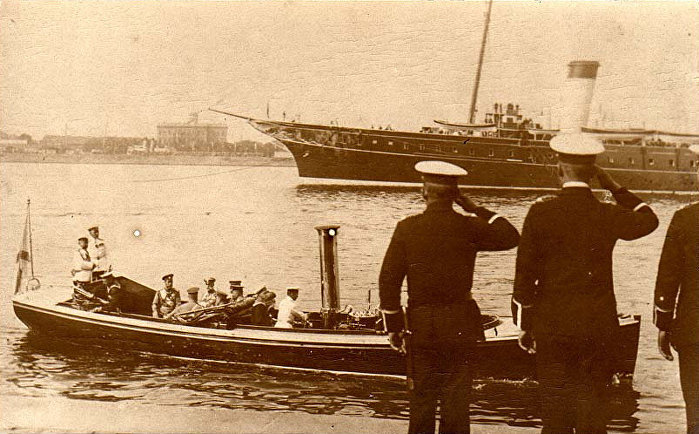 Император Николай II прибыл в Ригу на яхте "Штандарт",3 июля 1910 года 