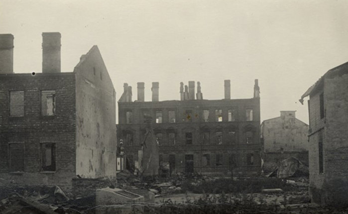 Разрушенный Даугавпилс во время Второй мировой войны 