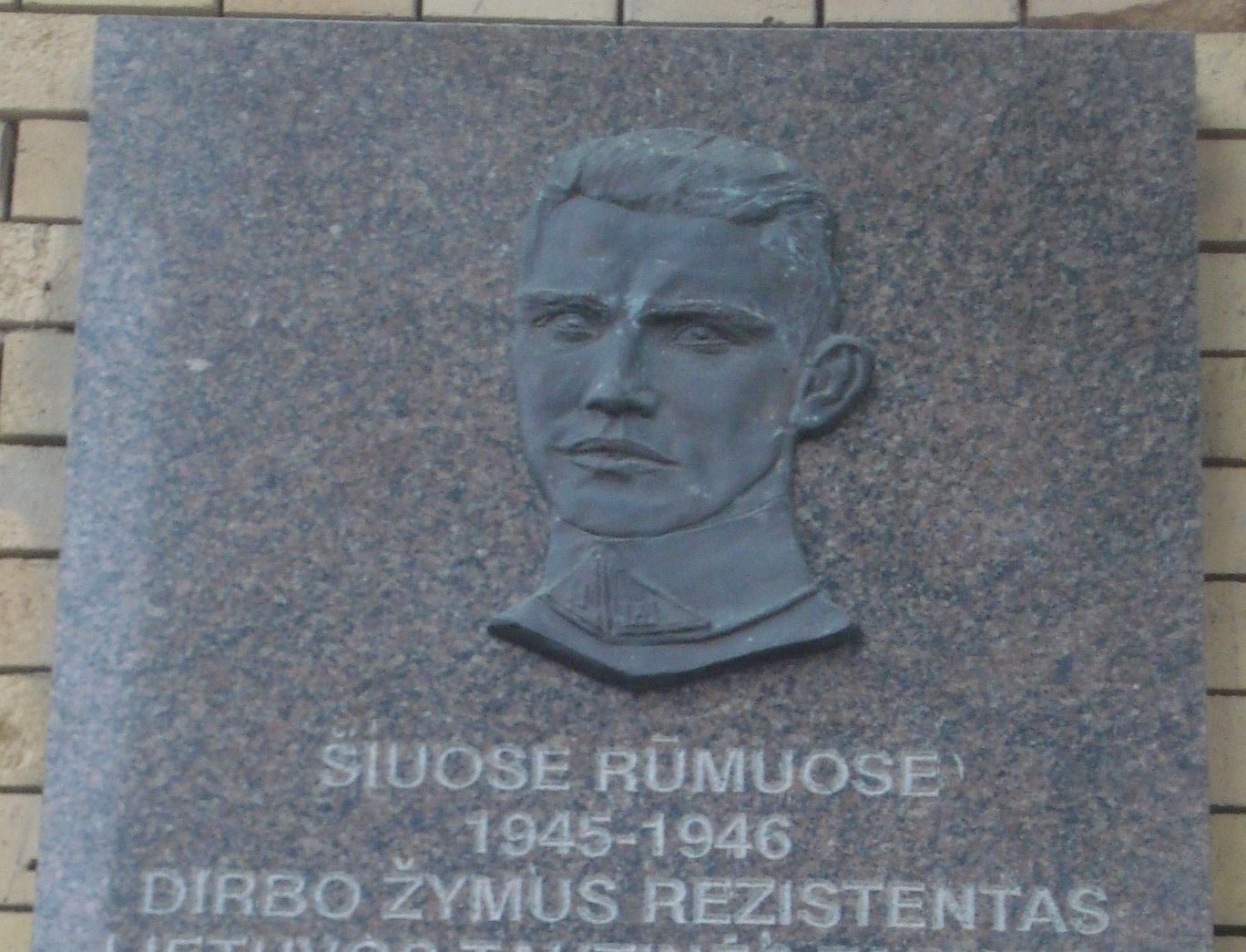 Мемориальная доска Йонасу Норейке на фасаде Библиотеки Академии наук имени Врублевских