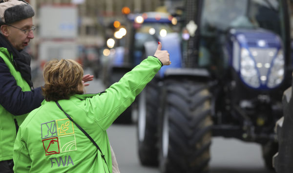 Акция протеста фермеров из стран Балтии перед саммитом ЕС в Брюсселе, в четверг, 20 февраля 2020